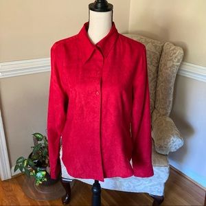 Like new NY&CO red suede long sleeve shirt